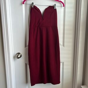 Red Strapless Mini Dress